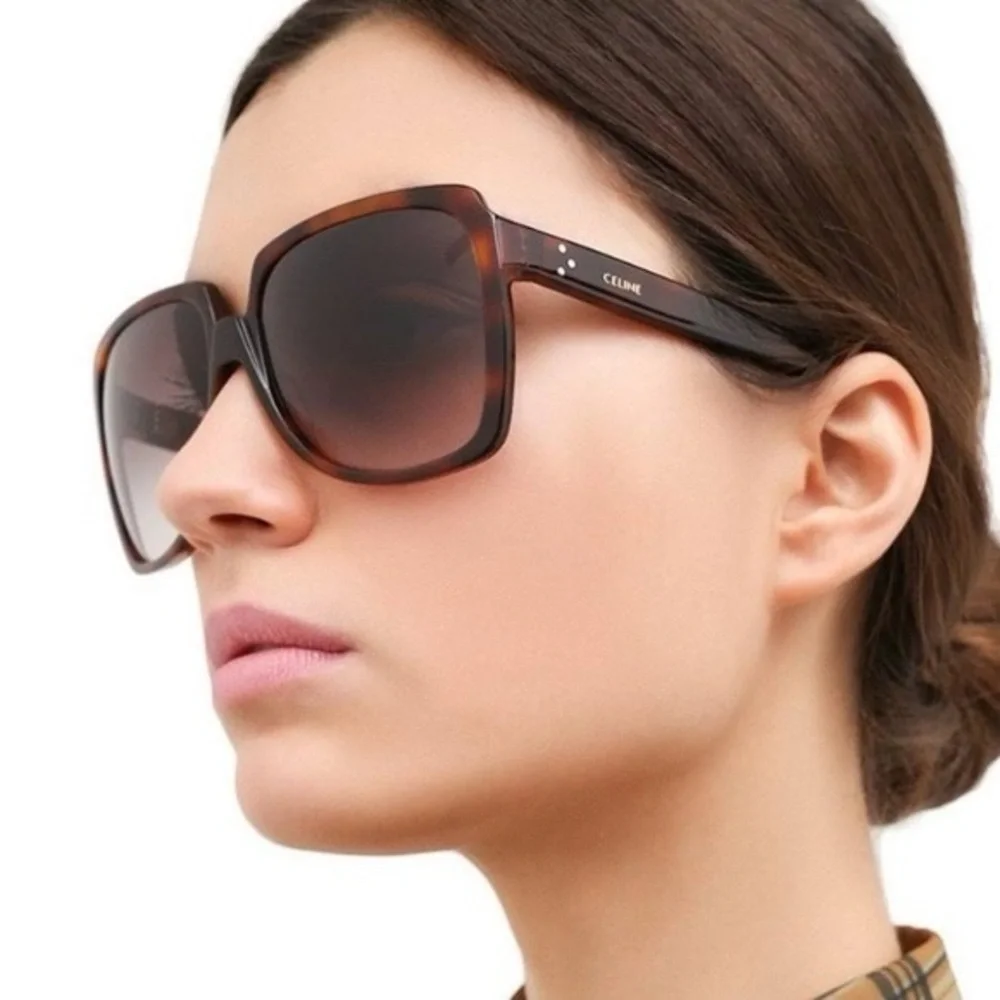 Celine CL40146I 53K Brown Square Gradient Sunglasses Tortoise Shell NWT - Picture 6 of 11